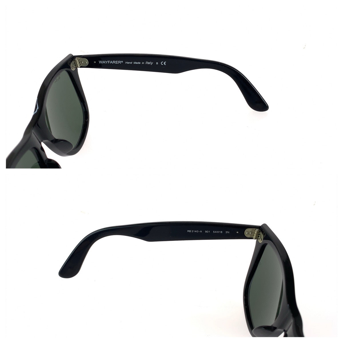 Ray-Ban レイバン ウェイファーラー アジアンモデル サイズ54□18 3N ブラック 黒 シルバー金具 プラスチック RB 2140-A 901 サングラス 男女兼用 ウェリントン レディース AB