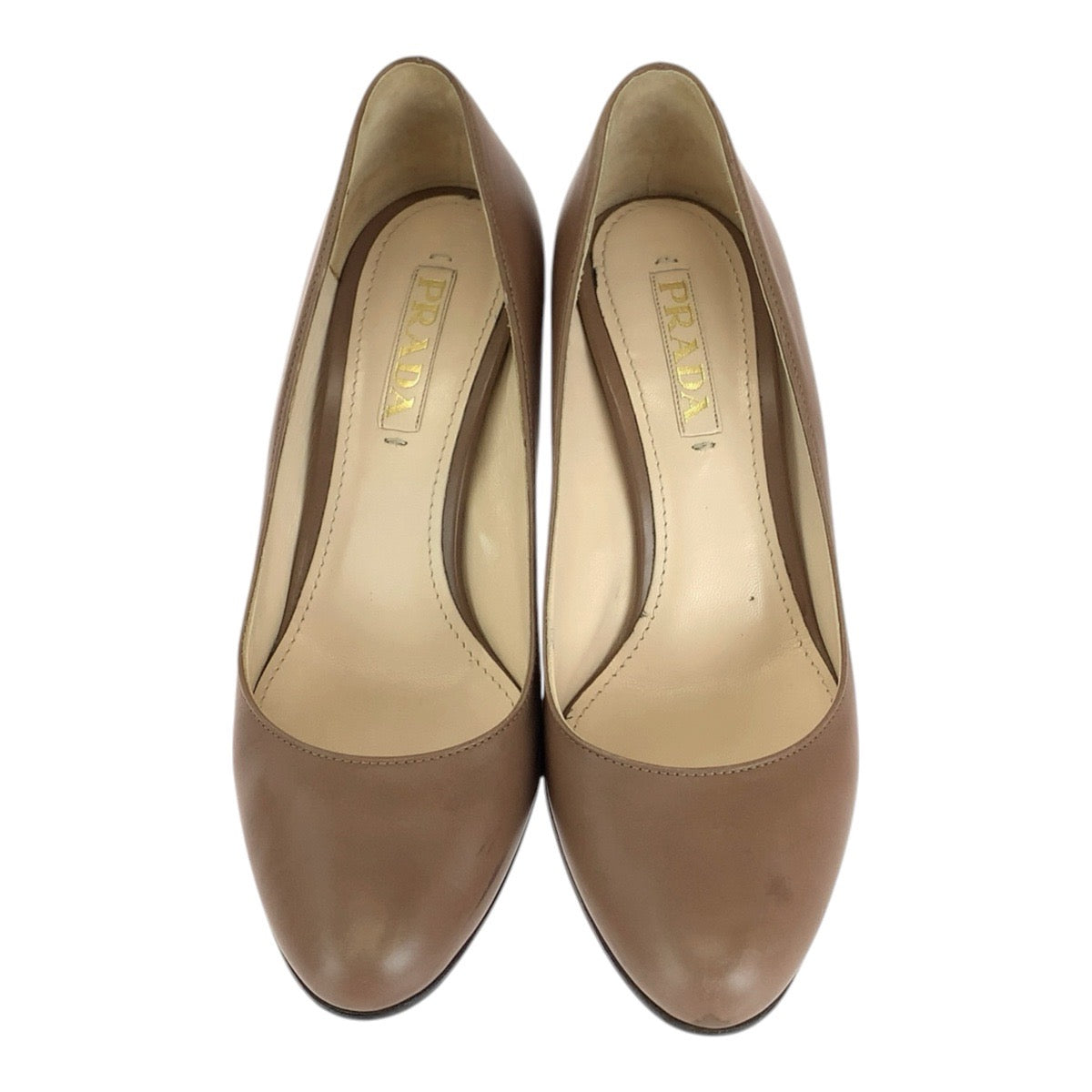 PRADA プラダ サイズ 37 2/1 ベージュ レザー パンプス レディース B