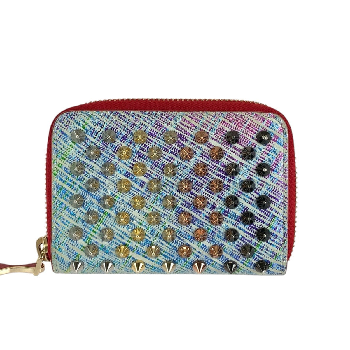 Christian Louboutin クリスチャンルブタン パネトーネ スパイクスタッズ マルチカラー レザー / メタル コインケース 男女兼用 レディース AB