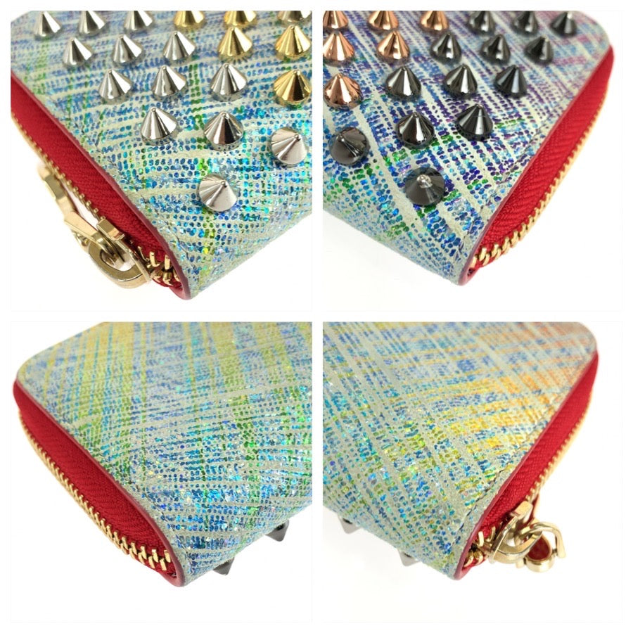 Christian Louboutin クリスチャンルブタン パネトーネ スパイクスタッズ マルチカラー レザー / メタル コインケース 男女兼用 レディース AB