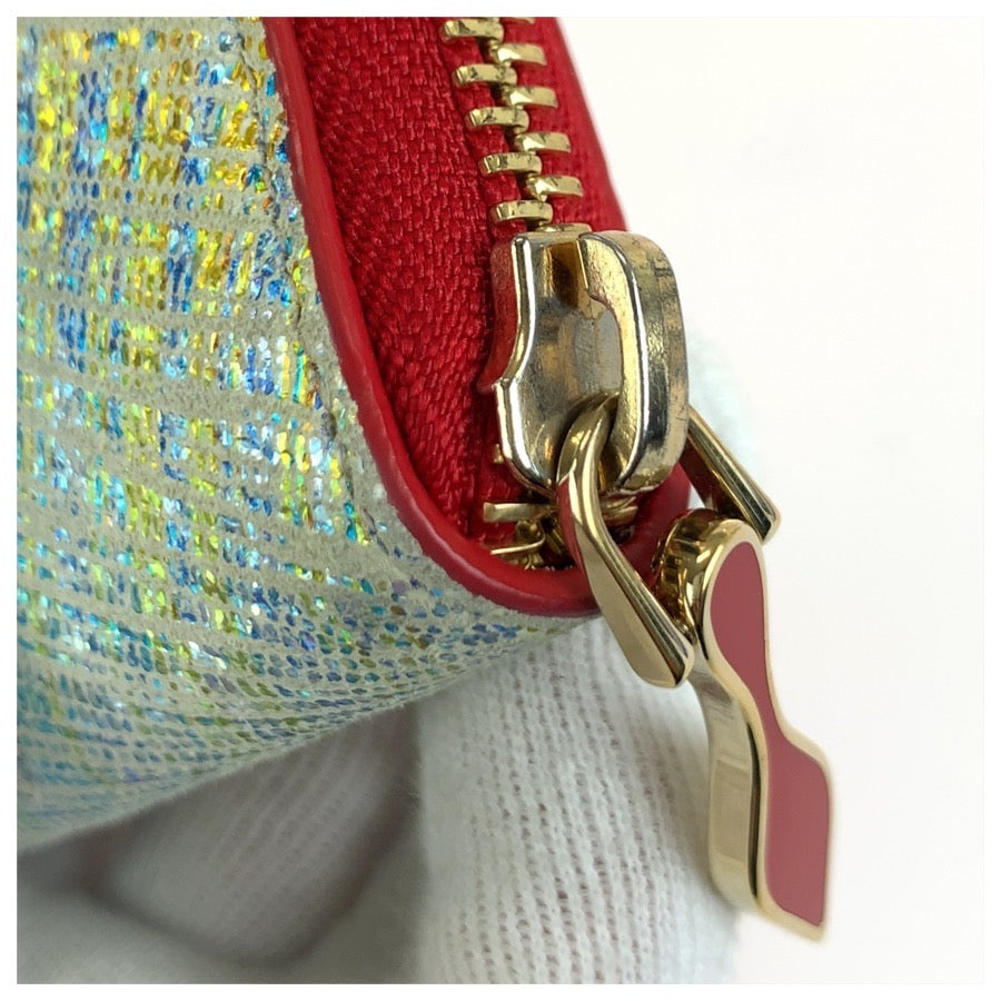 Christian Louboutin クリスチャンルブタン パネトーネ スパイクスタッズ マルチカラー レザー / メタル コインケース 男女兼用 レディース AB