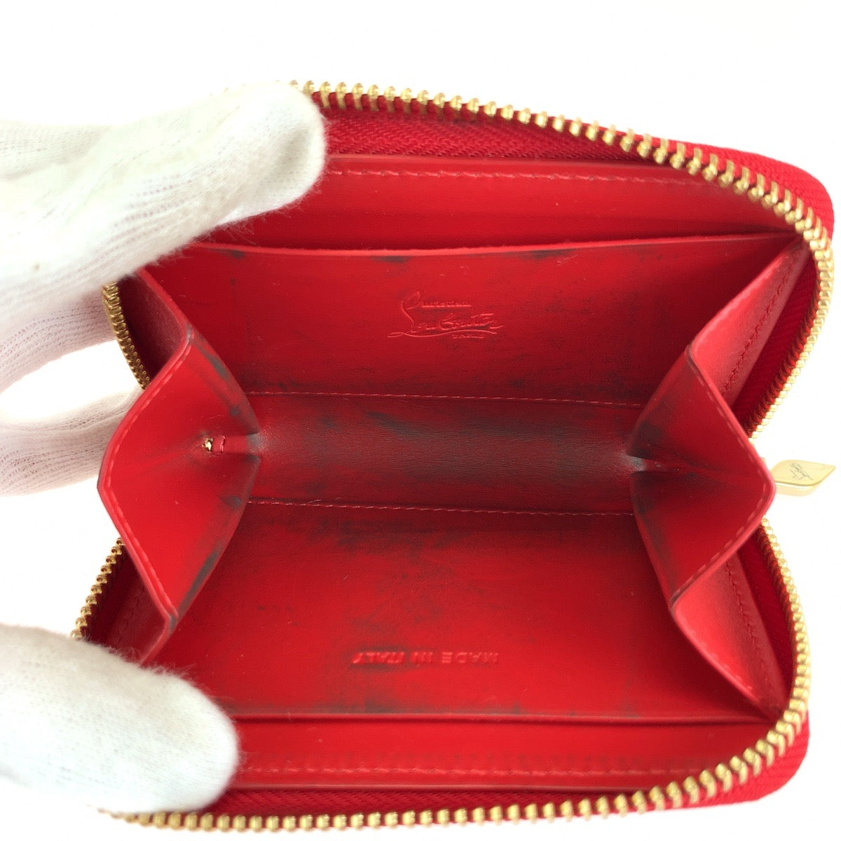 Christian Louboutin クリスチャンルブタン パネトーネ スパイクスタッズ マルチカラー レザー / メタル コインケース 男女兼用 レディース AB