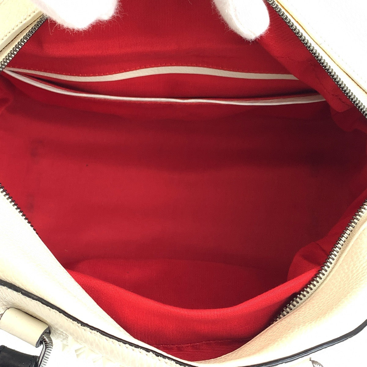 Christian Louboutin クリスチャンルブタン パネトーネ ホワイト クリーム シルバー金具 レザー / メタル ハンドバッグ ショルダーバッグ 2WAY レディース AB