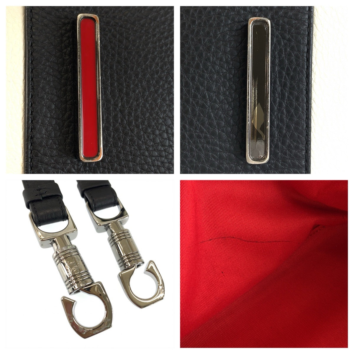 Christian Louboutin クリスチャンルブタン パネトーネ ホワイト クリーム シルバー金具 レザー / メタル ハンドバッグ ショルダーバッグ 2WAY レディース AB