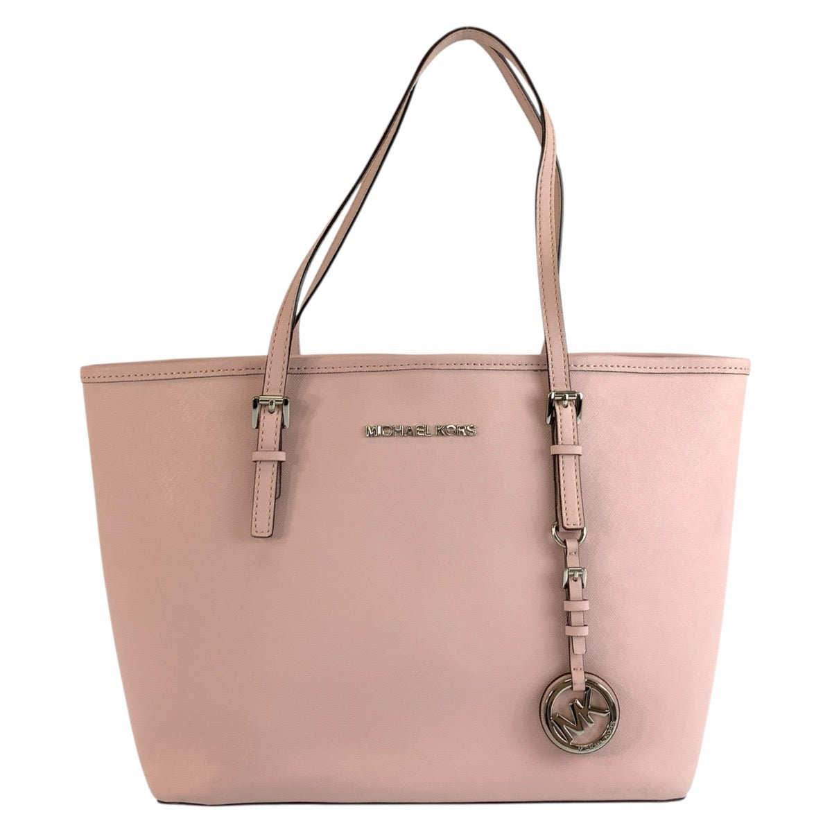 Michael Kors マイケルコース ジェットセットトラベル ピンク シルバー金具 レザー トートバッグ ショルダーバッグ レディース AB