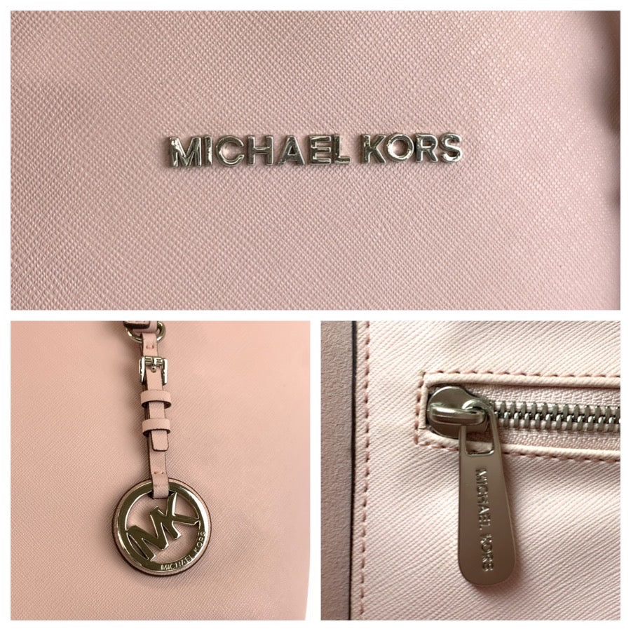 Michael Kors マイケルコース ジェットセットトラベル ピンク シルバー金具 レザー トートバッグ ショルダーバッグ レディース AB