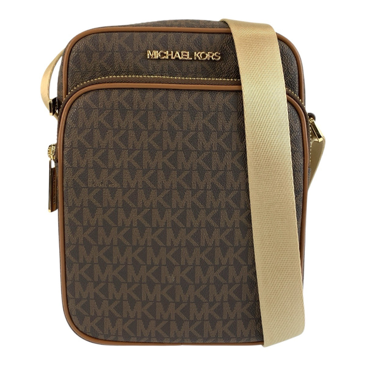 Michael Kors マイケルコース ジェットセットトラベル ブラウン ゴールド金具 PVC 35H9GTVC1B ショルダーバッグ ポシェット レディース A