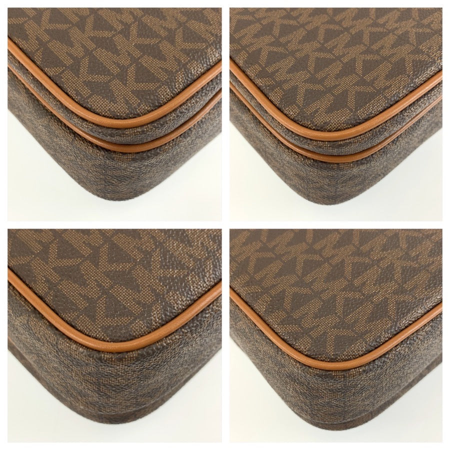 Michael Kors マイケルコース ジェットセットトラベル ブラウン ゴールド金具 PVC 35H9GTVC1B ショルダーバッグ ポシェット レディース A