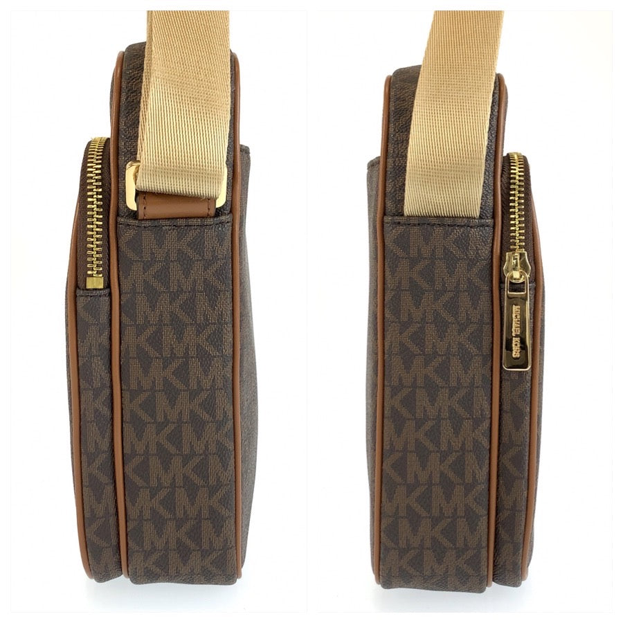 Michael Kors マイケルコース ジェットセットトラベル ブラウン ゴールド金具 PVC 35H9GTVC1B ショルダーバッグ ポシェット レディース A