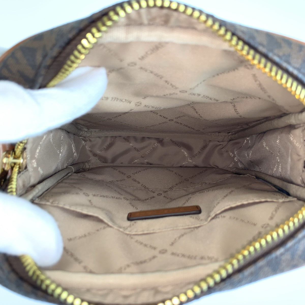 Michael Kors マイケルコース ジェットセットトラベル ブラウン ゴールド金具 PVC 35H9GTVC1B ショルダーバッグ ポシェット レディース A