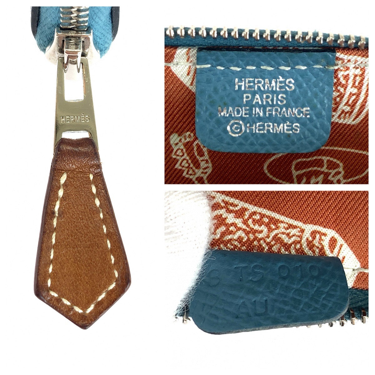 HERMES エルメス アザップ ブルー ニューブルージーン シルバー金具 ヴォーエプソン コインケース 小銭入れ 男女兼用 B刻印 レディース ABP