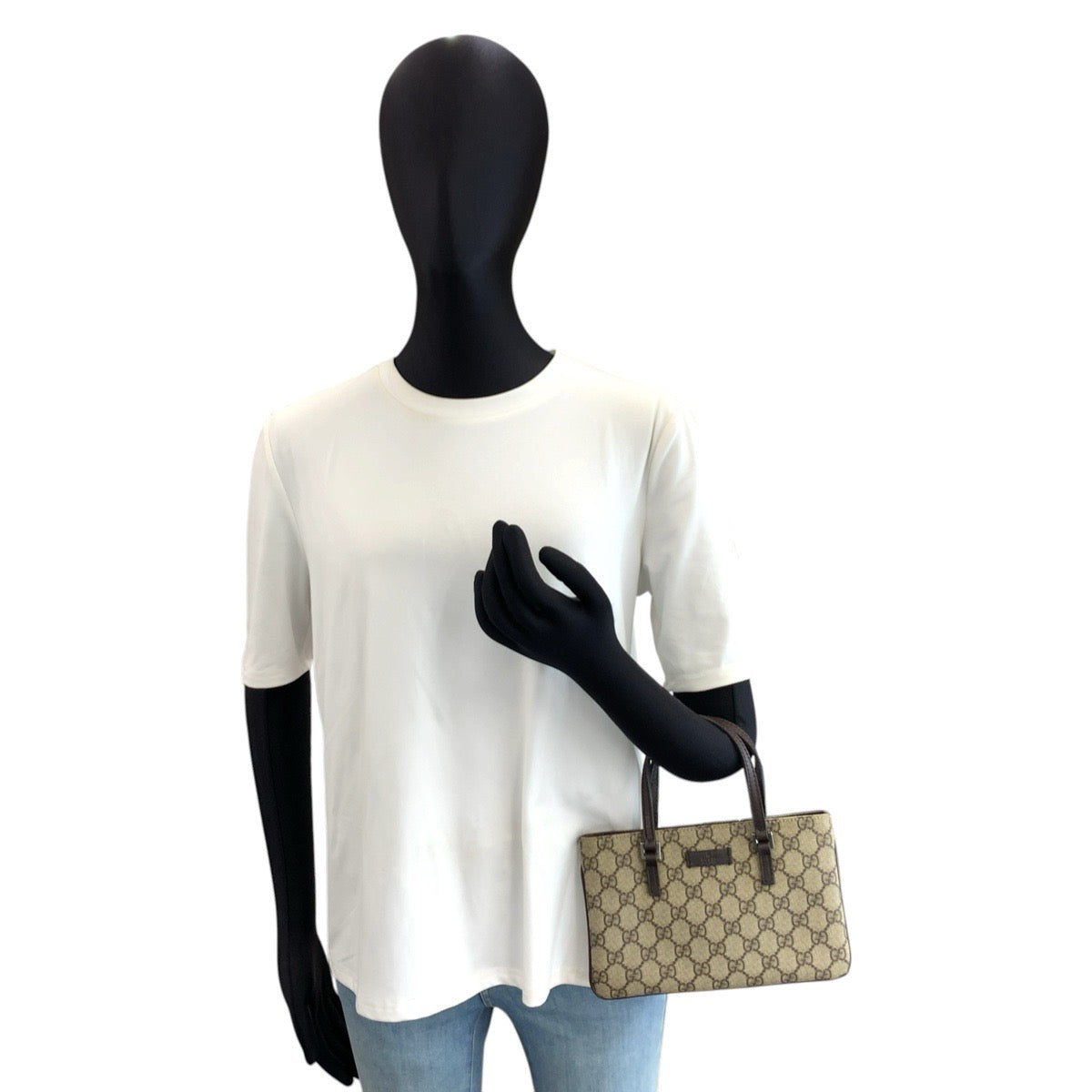 GUCCI グッチ ベージュ ブラウン GGスプリームキャンバス / レザー 114599 ハンドバッグ レディース ABP42