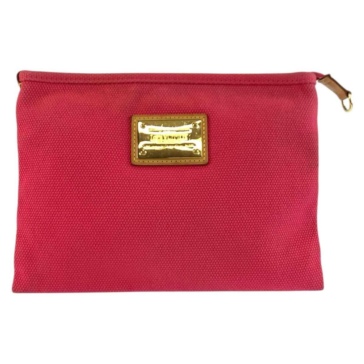 LOUIS VUITTON ルイヴィトン アンティグア ポシェットプラットGM ピンク ゴールド金具 キャンバス M40065 クラッチバッグ ポーチ レディース AB13