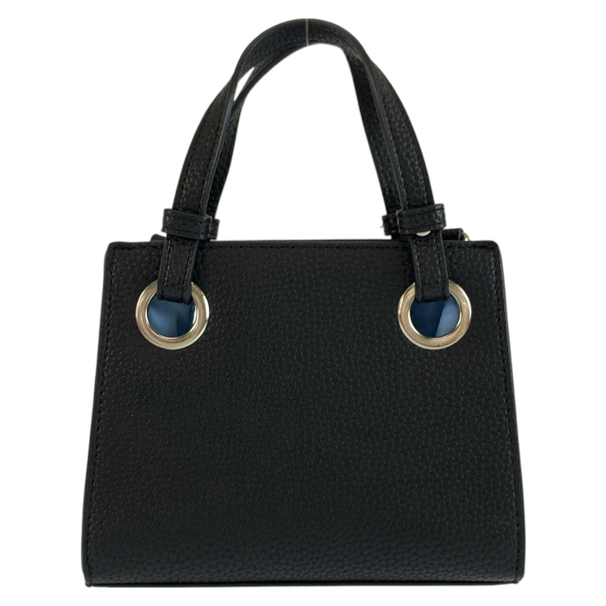 Samantha Vega サマンサベガ ブラック 黒 ブルー シルバー金具 レザー ハンドバッグ ショルダーバッグ 2way レディース A9
