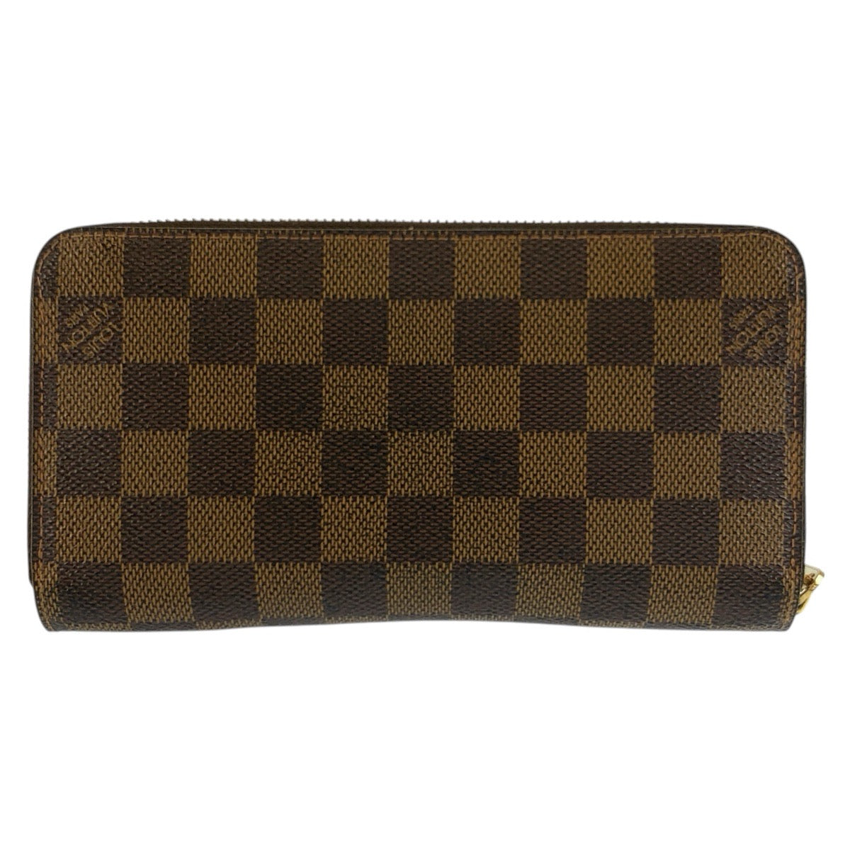 LOUIS VUITTON ルイ ヴィトン ダミエ ジッピーウォレット ブラウン ゴールド金具 PVC N41661 長財布 ロングウォレット レディース AB32