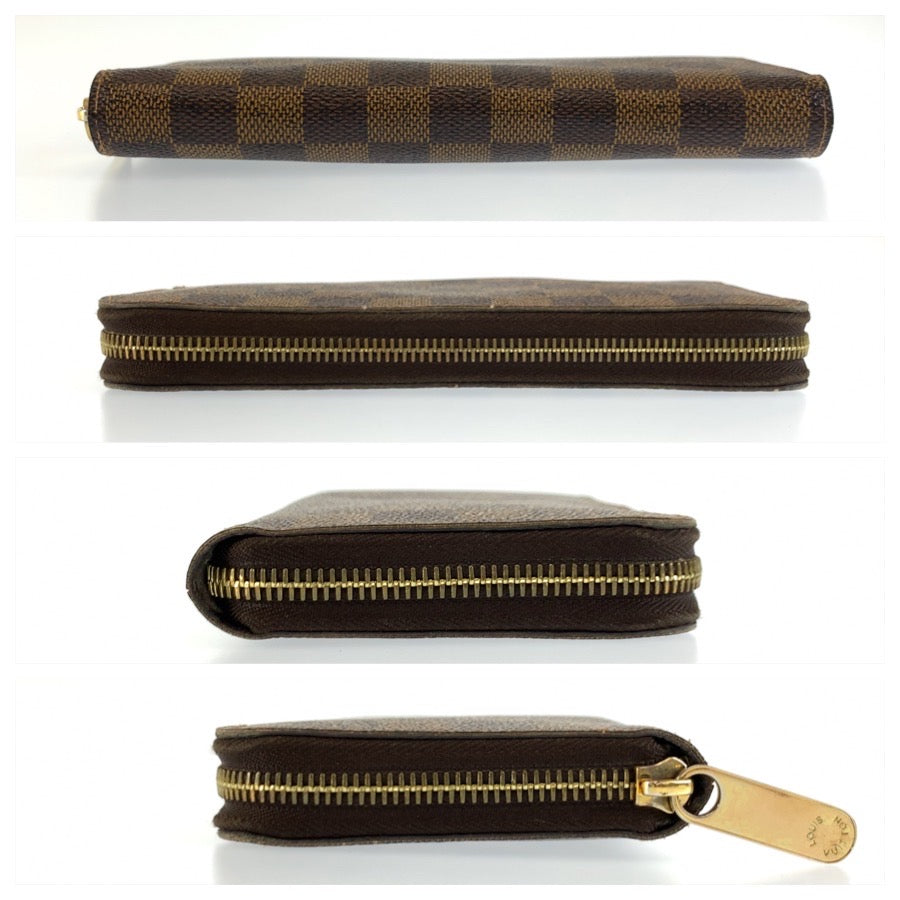 LOUIS VUITTON ルイ ヴィトン ダミエ ジッピーウォレット ブラウン ゴールド金具 PVC N41661 長財布 ロングウォレット レディース AB32