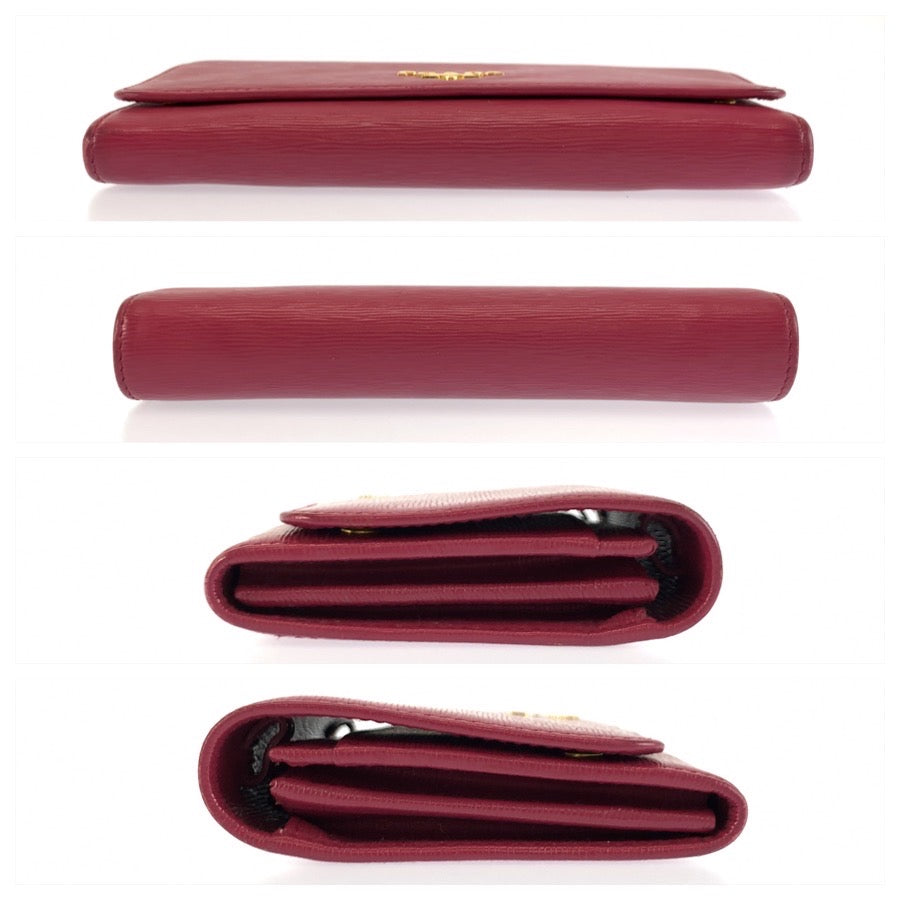 PRADA プラダ サフィアーノ ピンク ゴールド金具 レザー 長財布 ロングウォレット レディース AB17