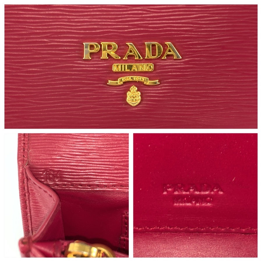PRADA プラダ サフィアーノ ピンク ゴールド金具 レザー 長財布 ロングウォレット レディース AB17