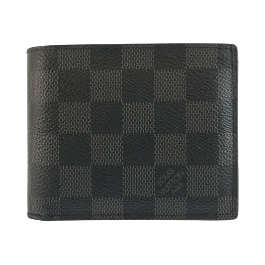 LOUIS VUITTON ルイ ヴィトン ダミエ グラフィット ポルトフォイユ マルコ ブラック PVC N63336 折財布 コンパクトウォレット メンズ AB31