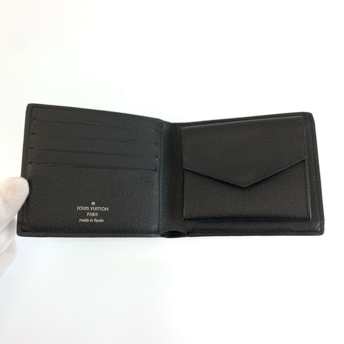 LOUIS VUITTON ルイ ヴィトン ダミエ グラフィット ポルトフォイユ マルコ ブラック PVC N63336 折財布 コンパクトウォレット メンズ AB31