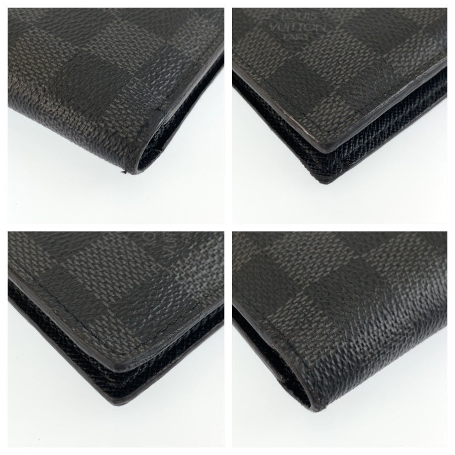 LOUIS VUITTON ルイ ヴィトン ダミエ グラフィット ポルトフォイユ マルコ ブラック PVC N63336 折財布 コンパクトウォレット メンズ AB31