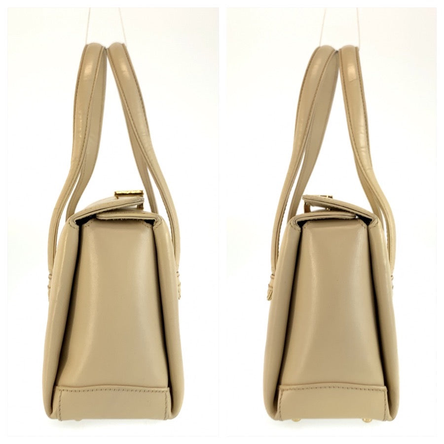 GUCCI グッチ Gロゴ ベージュ クリーム ゴールド金具 レザー 000 1448 0539 ハンドバッグ レディース B26