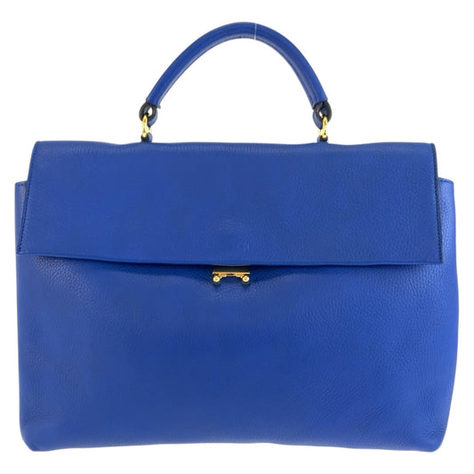 MARNI マルニ ブルー ゴールド金具 レザー ハンドバッグ レディース ABP29
