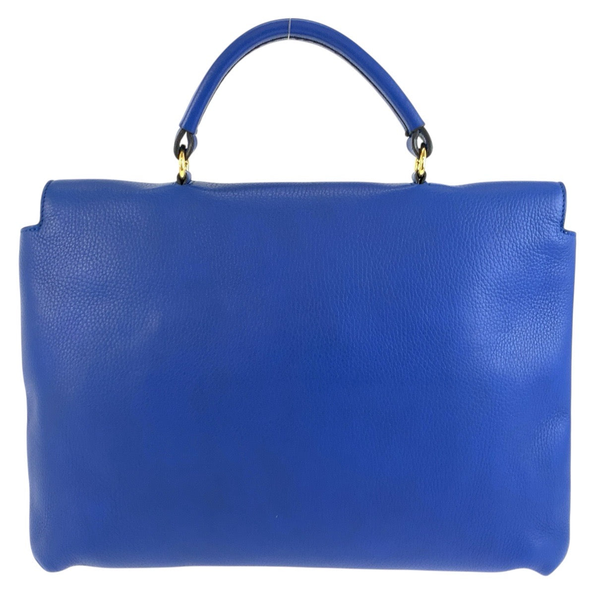 MARNI マルニ ブルー ゴールド金具 レザー ハンドバッグ レディース ABP29