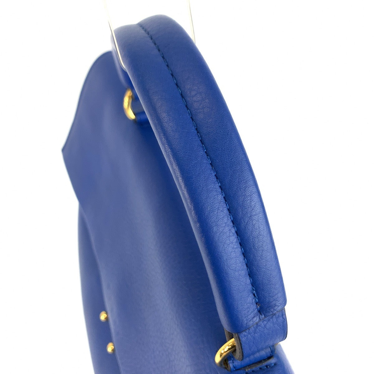 MARNI マルニ ブルー ゴールド金具 レザー ハンドバッグ レディース ABP29