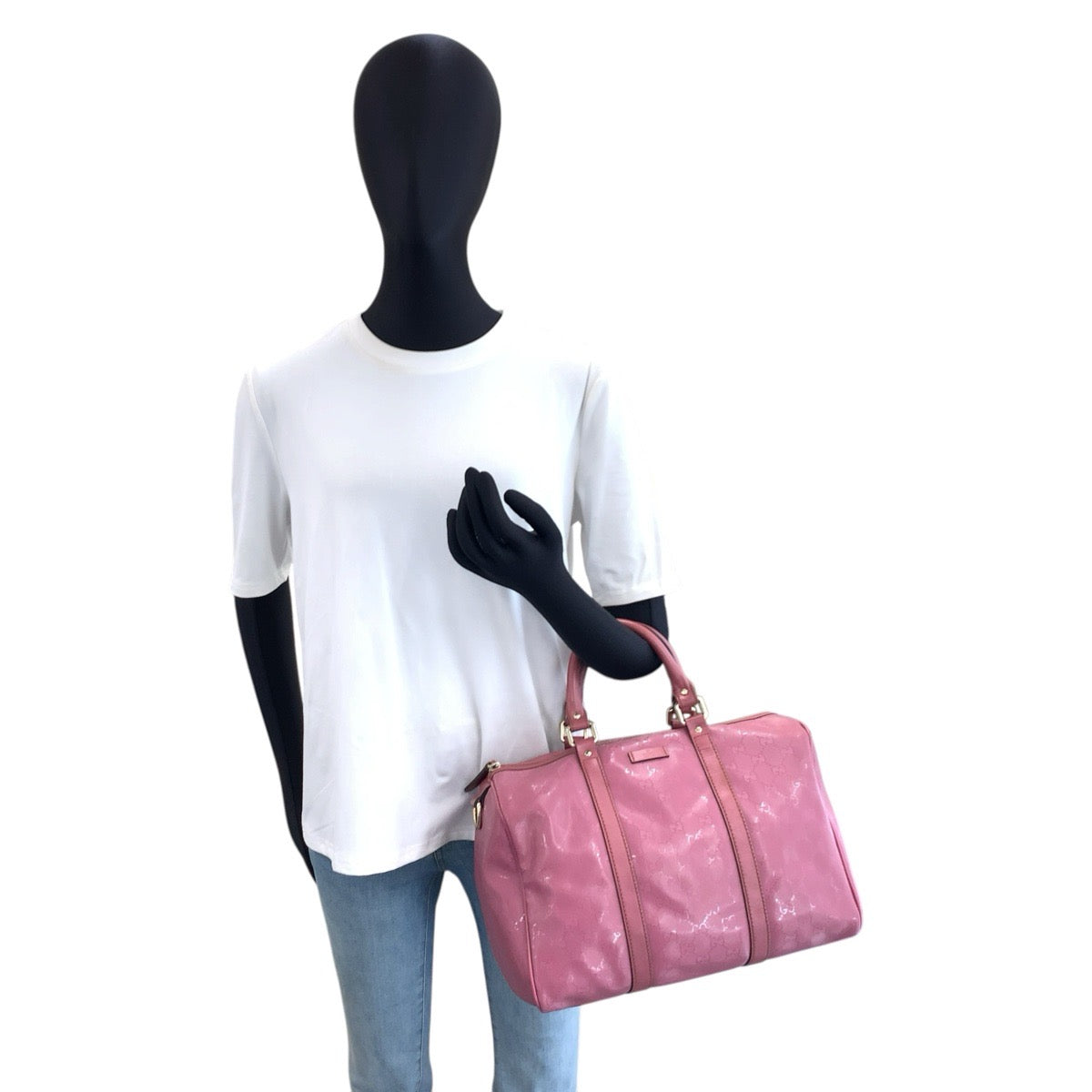 GUCCI グッチ GGインプリメ ジョイ ピンク ゴールド金具 PVC 193603 ハンドバッグ ボストンバッグ レディース ABP37
