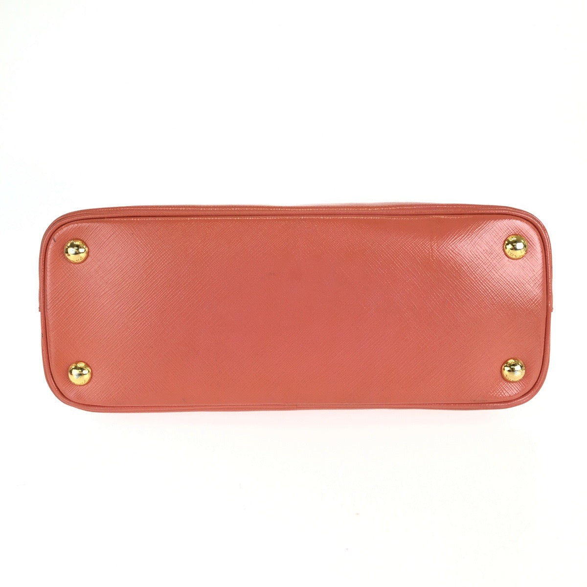 PRADA プラダ サフィアーノ 三角ロゴプレート 2way オレンジ ゴールド金具 レザー ハンドバッグ ショルダーバッグ レディース AB49