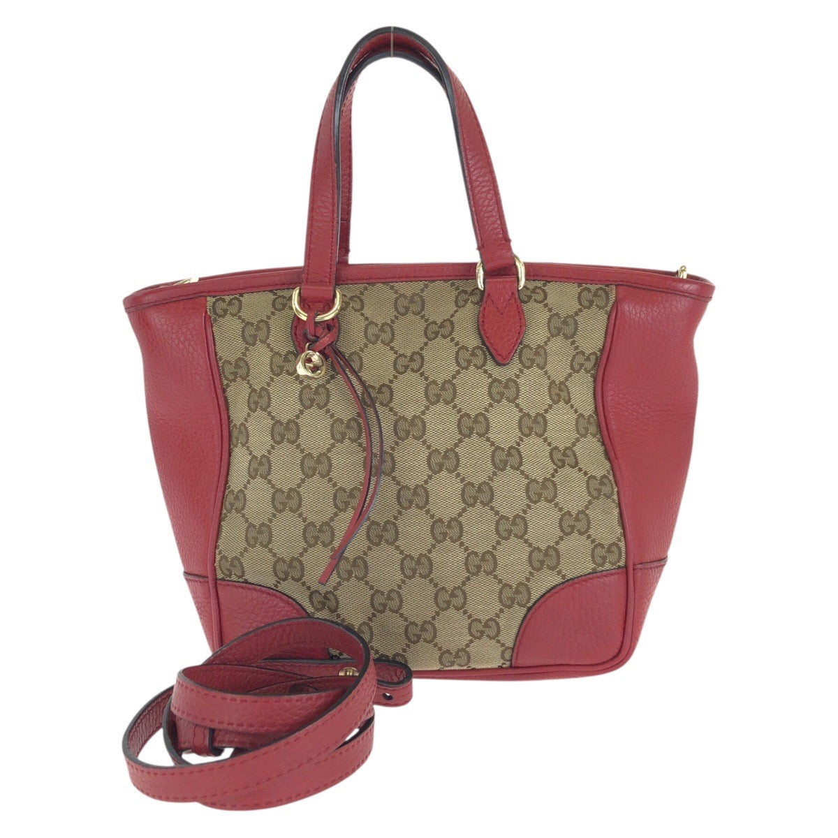 GUCCI グッチ ブリー ２way ベージュ レッド ゴールド金具 GGキャンバス / レザー 449241 ハンドバッグ ショルダーバッグ レディース AB46