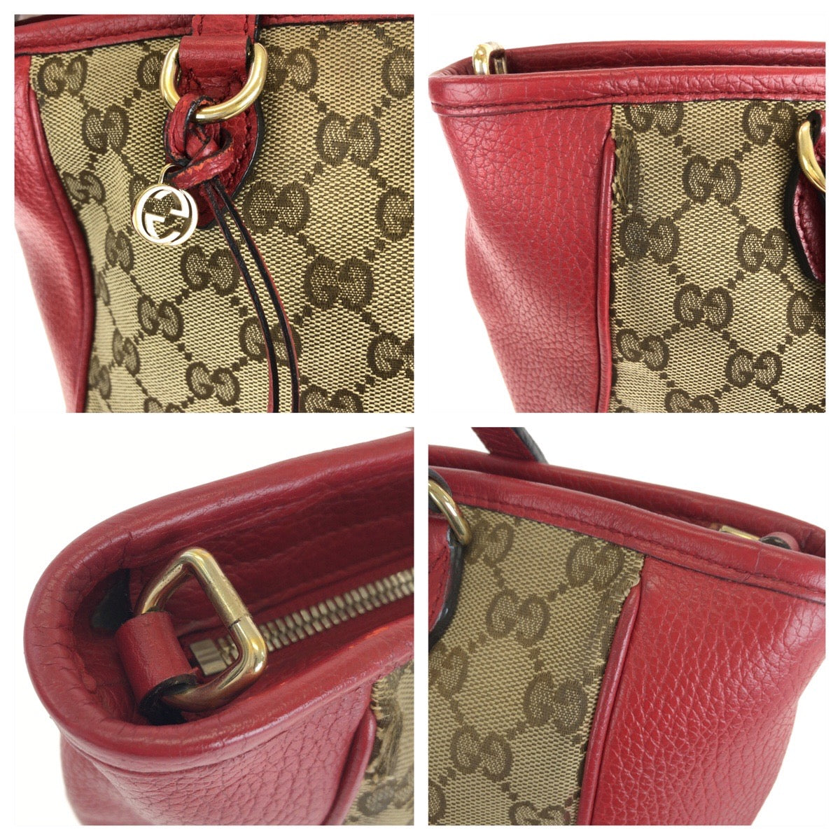 GUCCI グッチ ブリー ２way ベージュ レッド ゴールド金具 GGキャンバス / レザー 449241 ハンドバッグ ショルダーバッグ レディース AB46
