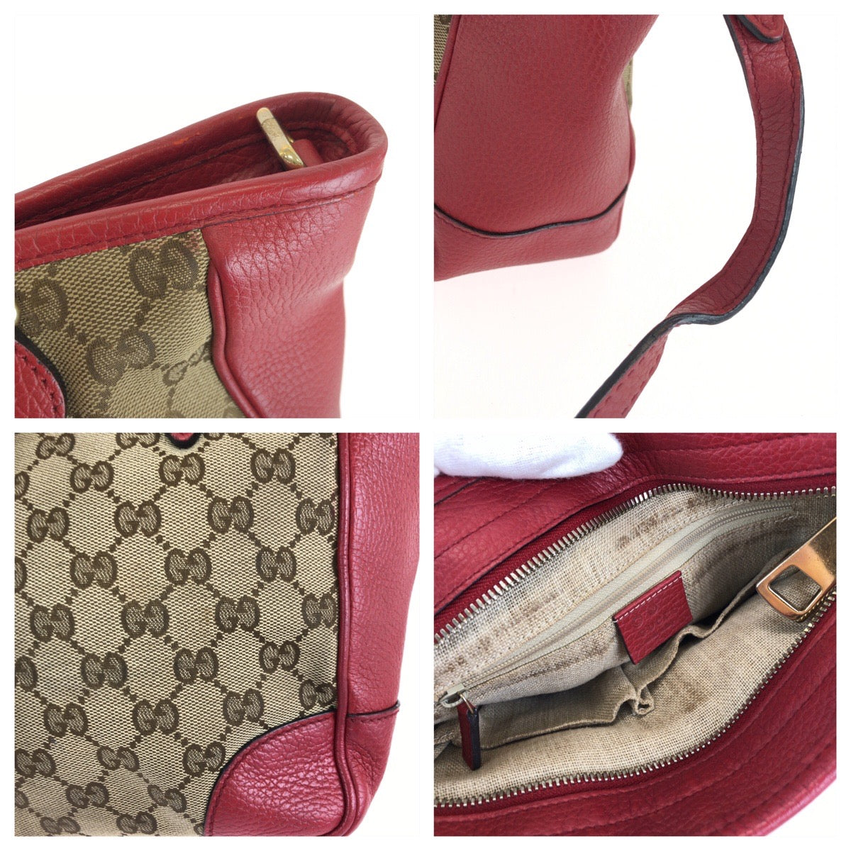 GUCCI グッチ ブリー ２way ベージュ レッド ゴールド金具 GGキャンバス / レザー 449241 ハンドバッグ ショルダーバッグ レディース AB46