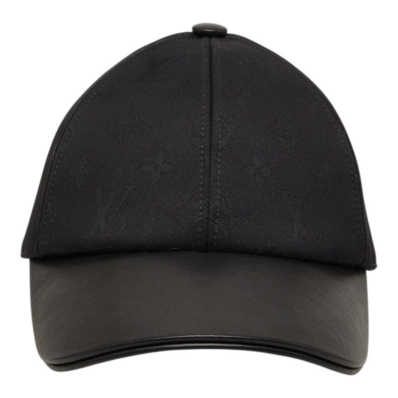 LOUIS VUITTON ルイ ヴィトン モノグラム LV ファースト ブラック レザー / コットン / シルク M7088M ベースボールキャップ 男女兼用 レディース A