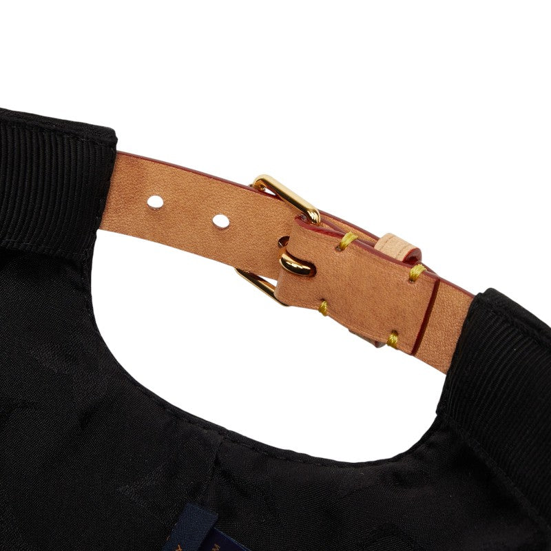 LOUIS VUITTON ルイ ヴィトン モノグラム LV ファースト ブラック レザー / コットン / シルク M7088M ベースボールキャップ 男女兼用 レディース A