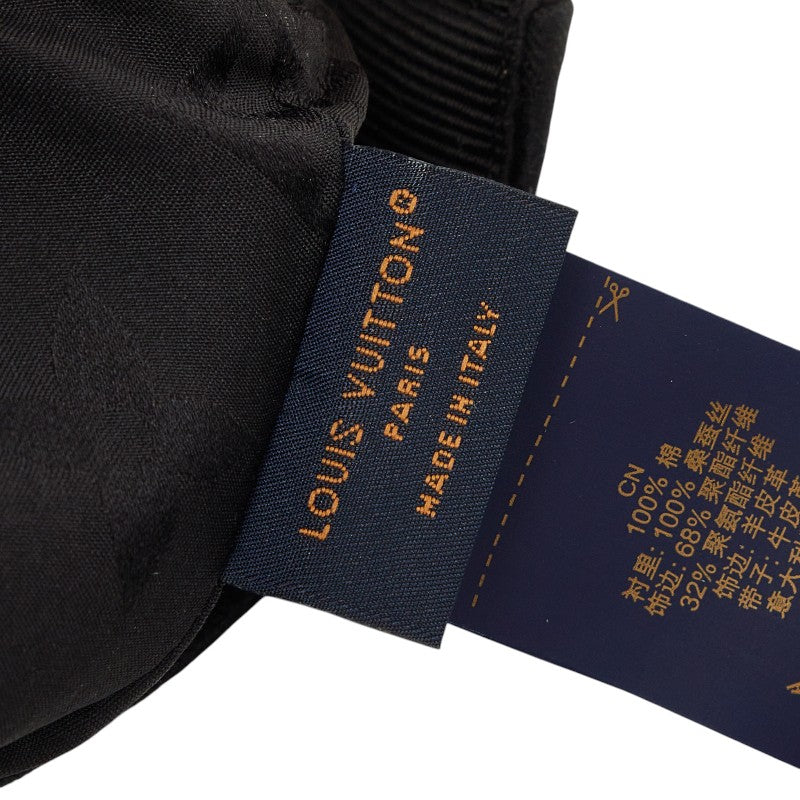LOUIS VUITTON ルイ ヴィトン モノグラム LV ファースト ブラック レザー / コットン / シルク M7088M ベースボールキャップ 男女兼用 レディース A