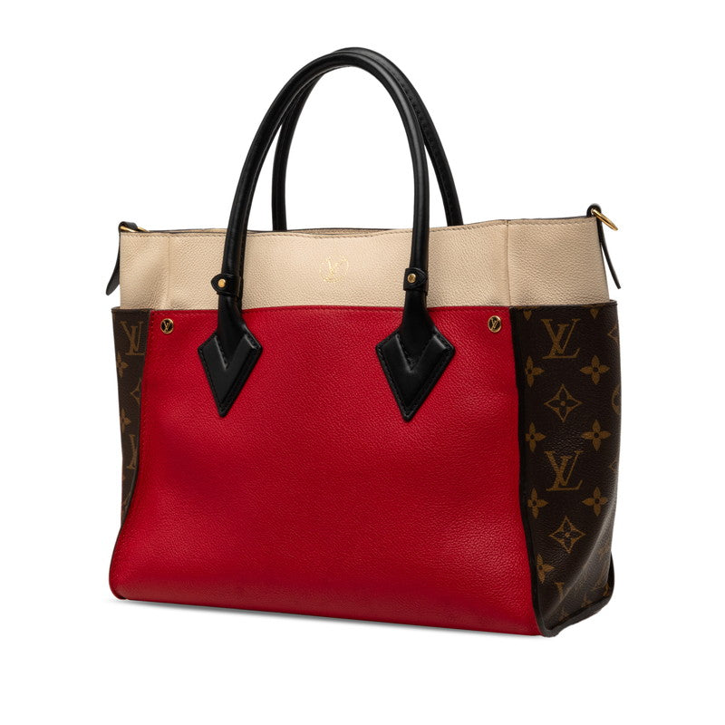 LOUIS VUITTON ルイ ヴィトン モノグラム オンマイサイド MM ルージュラビット ブラウン PVC / レザー M53824 ハンドバッグ ショルダーバッグ 2WAY レディース AB
