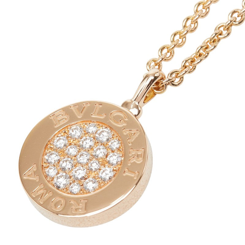 BVLGARI ブルガリ ブルガリブルガリ K18PG ピンクゴールド / ホワイトシェル / ダイヤモンド 358375 チェーン ペンダント ネックレス ダイヤ 0.34ct レディース A