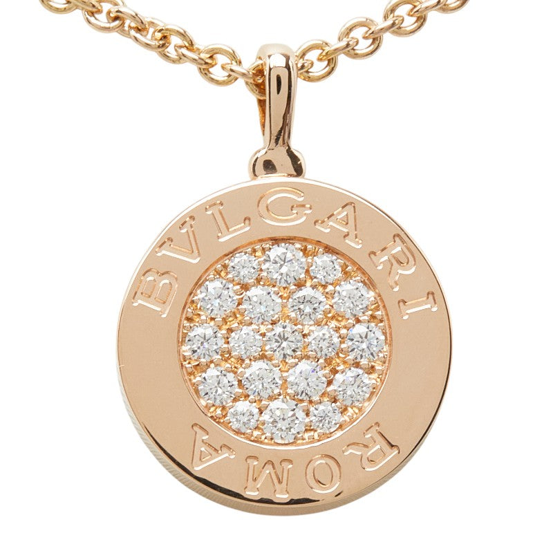 BVLGARI ブルガリ ブルガリブルガリ K18PG ピンクゴールド / ホワイトシェル / ダイヤモンド 358375 チェーン ペンダント ネックレス ダイヤ 0.34ct レディース A