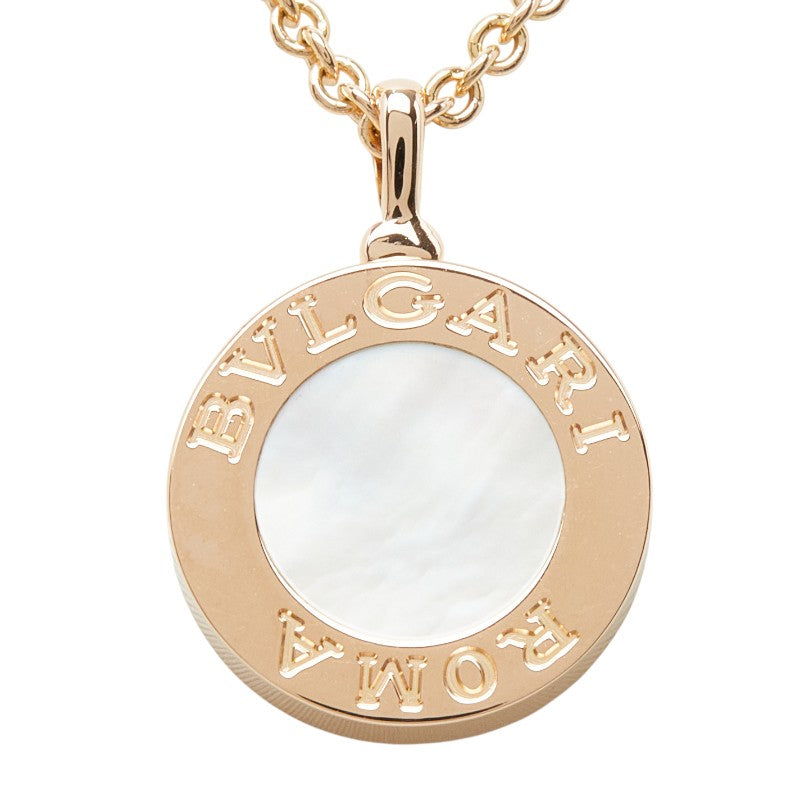 BVLGARI ブルガリ ブルガリブルガリ K18PG ピンクゴールド / ホワイトシェル / ダイヤモンド 358375 チェーン ペンダント ネックレス ダイヤ 0.34ct レディース A