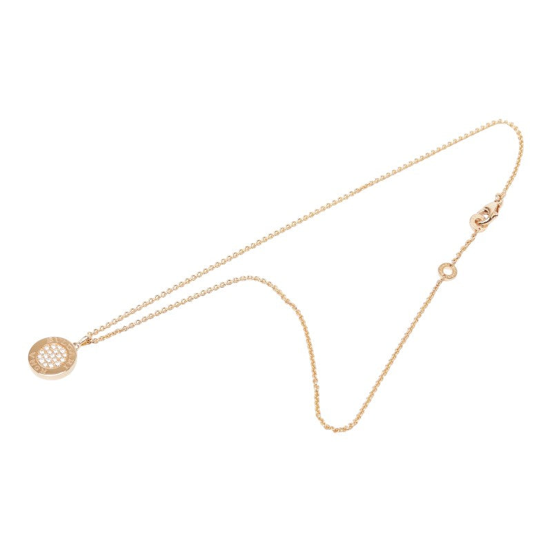 BVLGARI ブルガリ ブルガリブルガリ K18PG ピンクゴールド / ホワイトシェル / ダイヤモンド 358375 チェーン ペンダント ネックレス ダイヤ 0.34ct レディース A