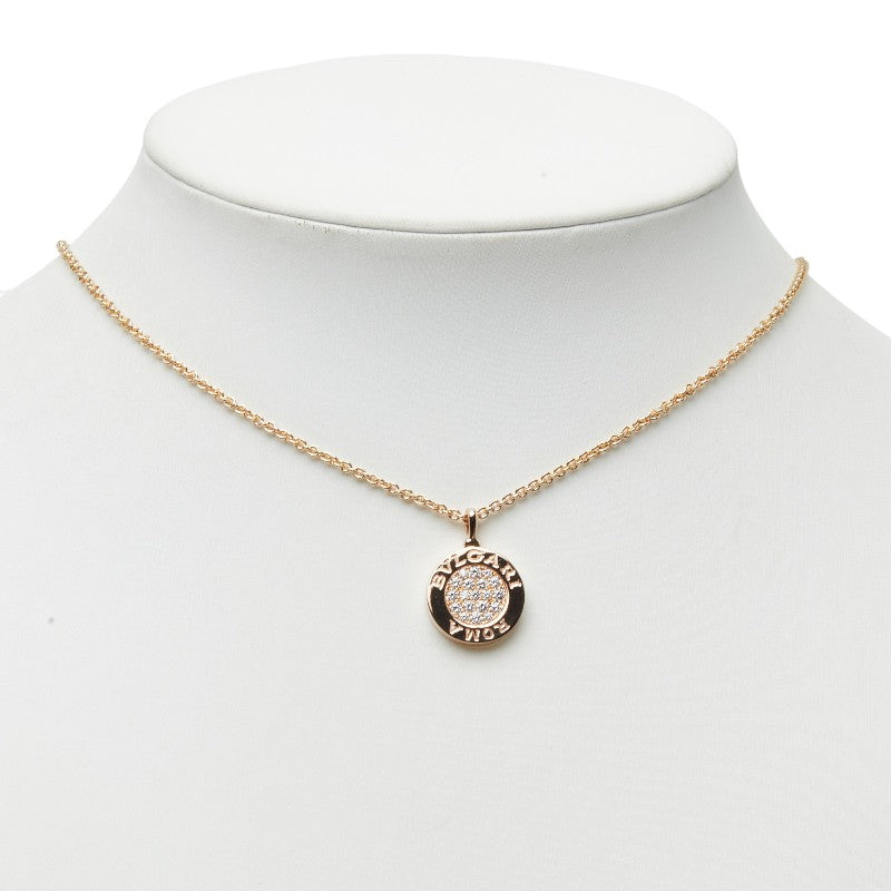 BVLGARI ブルガリ ブルガリブルガリ K18PG ピンクゴールド / ホワイトシェル / ダイヤモンド 358375 チェーン ペンダント ネックレス ダイヤ 0.34ct レディース A