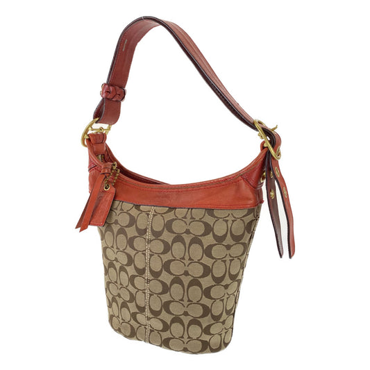 12765
COACH コーチ シグネチャー ブラウン オレンジ キャンバス / レザー L0793-11437 ホーボー ショルダーバッグ ダッフルバッグ  レディース