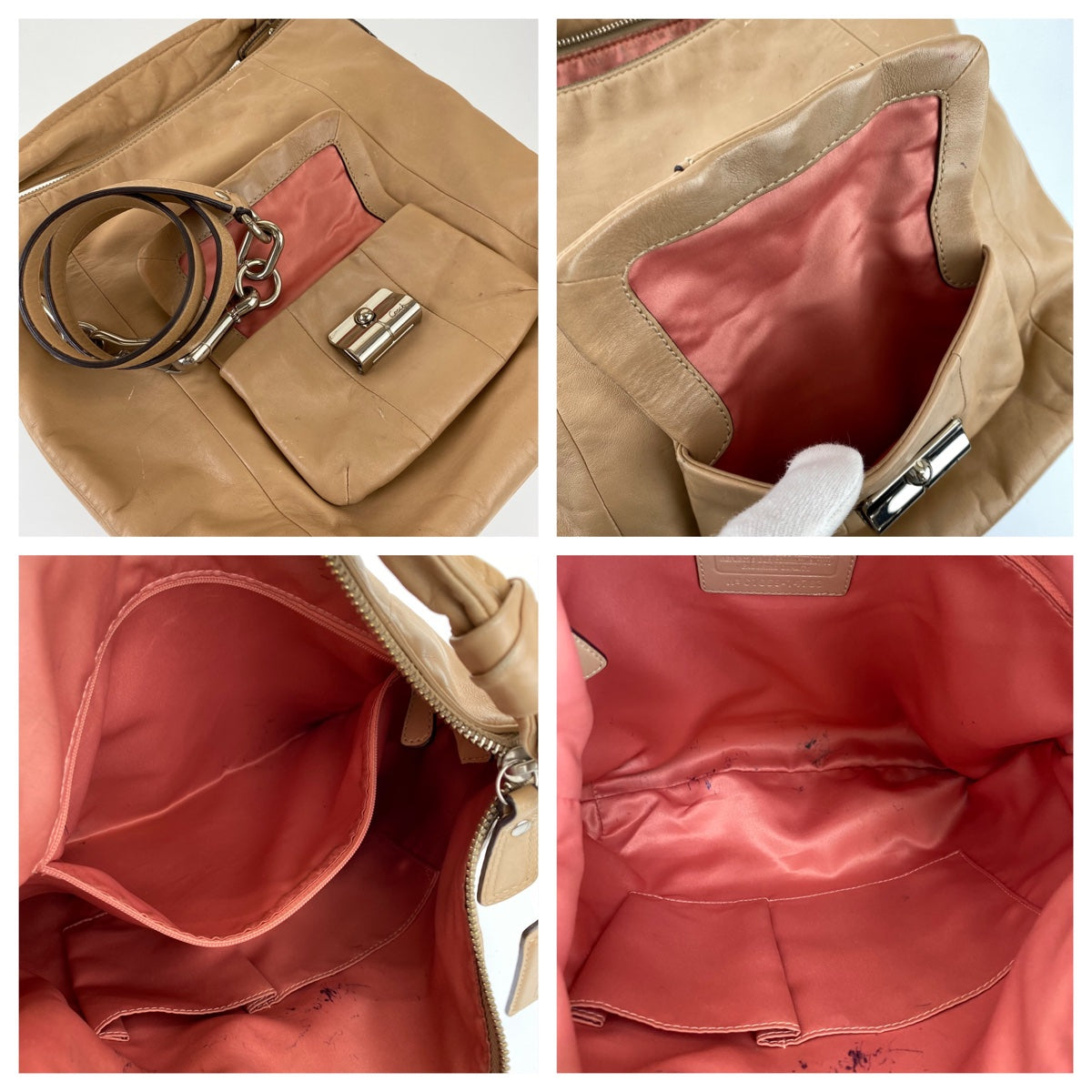 12758
COACH コーチ 2way 斜め掛け可能 ブラウン レザー C1069-14783 ホーボー ショルダーバッグ ハンドバッグ レディース AB5