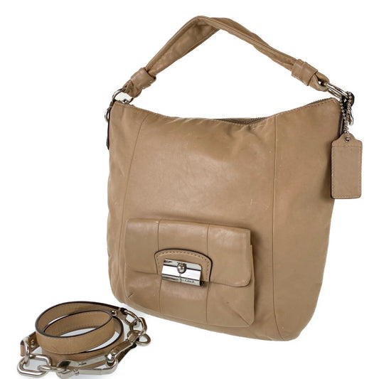 12758
COACH コーチ 2way 斜め掛け可能 ブラウン レザー C1069-14783 ホーボー ショルダーバッグ ハンドバッグ  レディース AB5