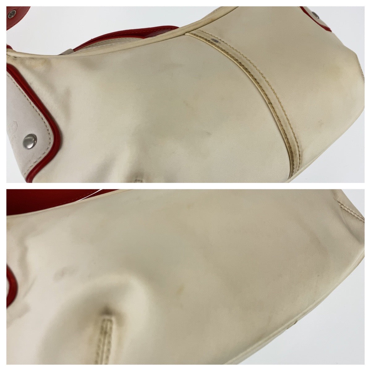 12756
COACH コーチ バイカラー ホワイト レッド ナイロン / レザー J3K-6671 ホーボー ショルダーバッグ ポシェット  レディース AB5