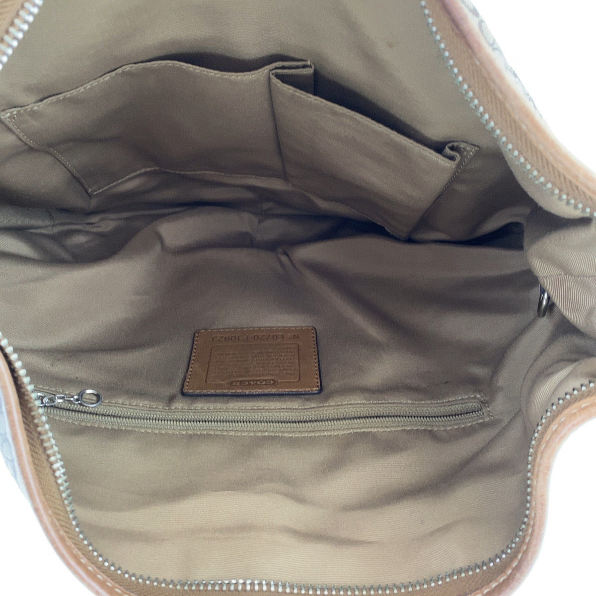12754
COACH コーチ ミニシグネチャー ブラウン キャンバス / レザー L0720-F10923 ホーボー ショルダーバッグ ハンドバッグ  レディース