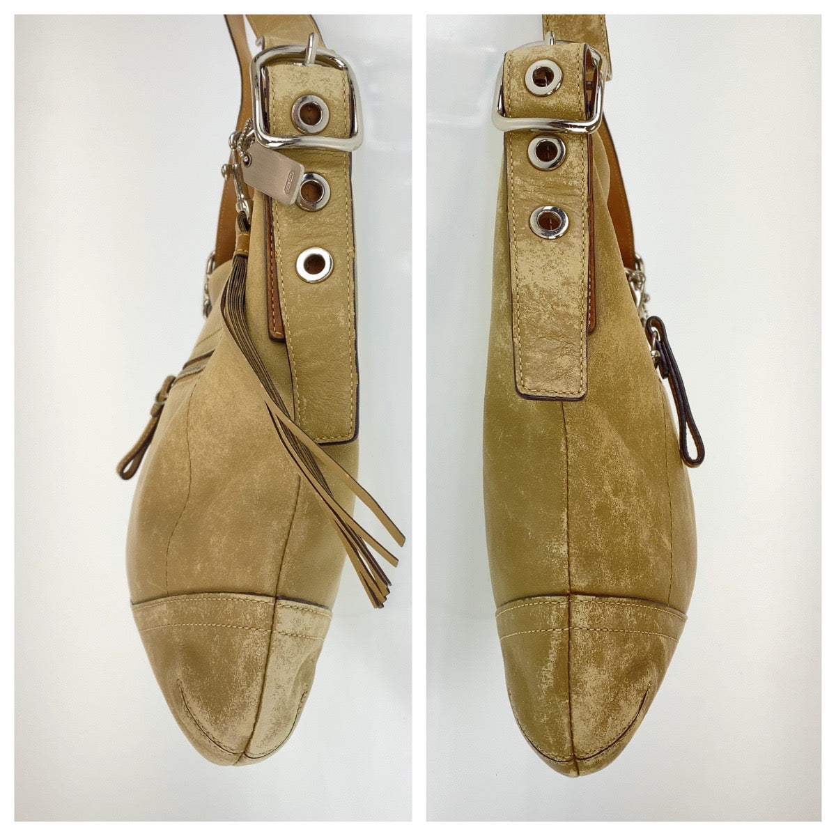 COACH コーチ 斜め掛け ベージュ ブラウン レザー 0893-F01415 ショルダーバッグ ポシェット  レディース