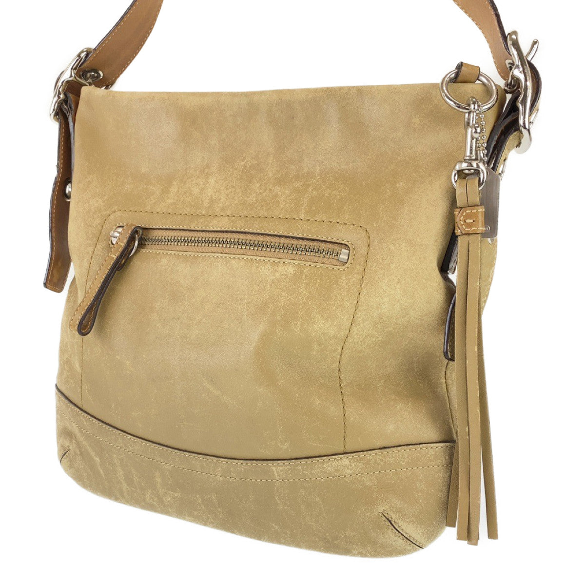COACH コーチ 斜め掛け ベージュ ブラウン レザー 0893-F01415 ショルダーバッグ ポシェット  レディース